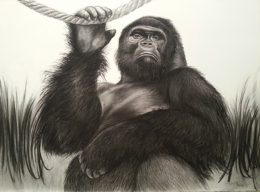 King's Ring I Dessin intitulée "King's Ring I" par Guy Thomas-Rodet, Œuvre d'art originale, Fusain