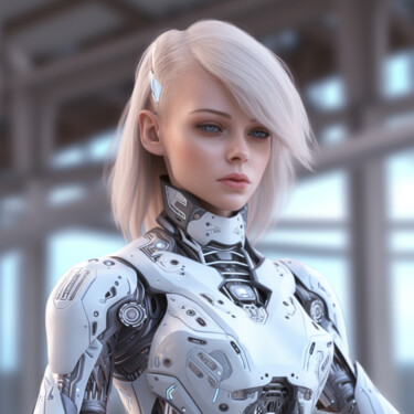 Digital Arts titled "Robot Girl 3" by Guze, Original Artwork, AI generated image