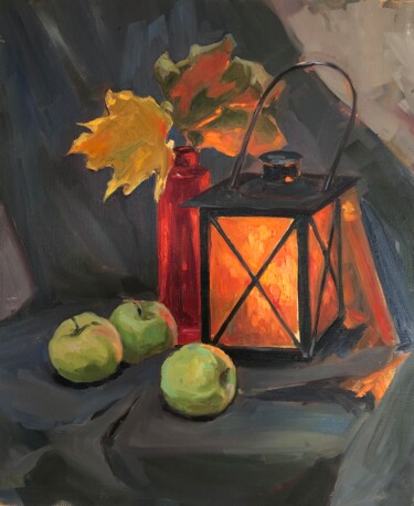 Pittura intitolato "Autumn still life" da Guzel Min, Opera d'arte originale, Olio