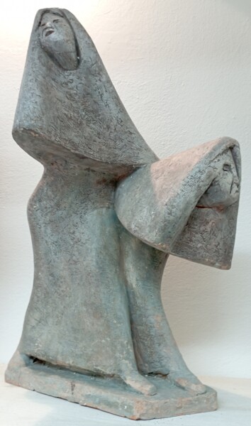 Sculptuur getiteld "le piagnone" door Felice Vatteroni, Origineel Kunstwerk, Terra cotta