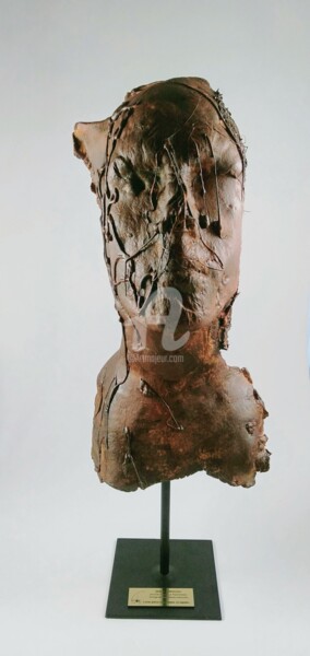 Skulptur mit dem Titel "Portrait dystopique…" von Gwen Lemasson, Original-Kunstwerk, Ton