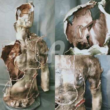 Скульптура под названием "La clé" - Gwen Lemasson, Подлинное произведение искусства, Глина