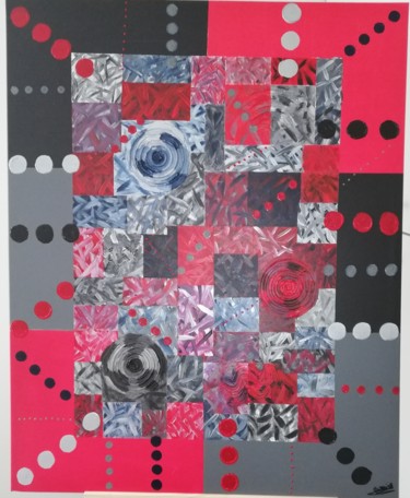 Peinture intitulée "Square of love" par Gwenish, Œuvre d'art originale, Acrylique