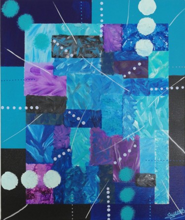 Peinture intitulée "Square of space" par Gwenish, Œuvre d'art originale, Acrylique