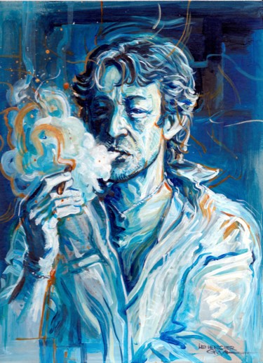 绘画 标题为“Serge Gainsbourg” 由Gwendal Lemercier, 原创艺术品, 丙烯