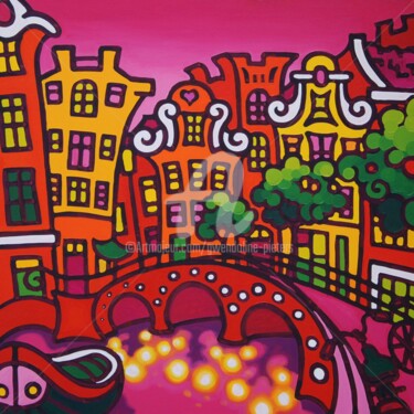 Painting titled "I'amsterdam" by Gwendoline Pieters, Original Artwork, Oil Mounted on Wood Stretcher frame