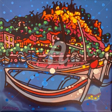 Painting titled "Cassis et les point…" by Gwendoline Pieters, Original Artwork, Marker Mounted on artwork_cat.