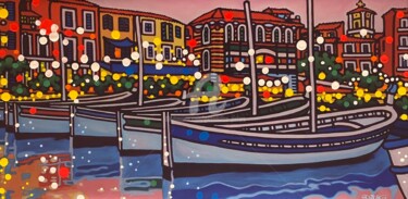 Painting titled "Cassis, HPM" by Gwendoline Pieters, Original Artwork, Oil Mounted on Wood Stretcher frame