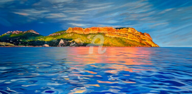 Painting titled "Le Cap Canaille et…" by Gwendoline Pieters, Original Artwork, Oil Mounted on artwork_cat.