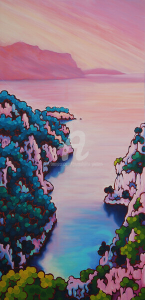 Peinture intitulée "Calanque d'en-vau,v…" par Gwendoline Pieters, Œuvre d'art originale, Huile