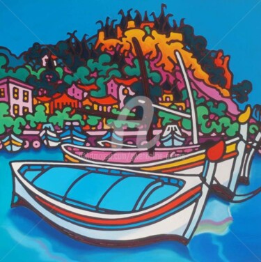 Painting titled "Les pointus Cassis" by Gwendoline Pieters, Original Artwork, Oil