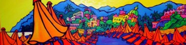 Painting titled "Positano" by Gwendoline Pieters, Original Artwork, Oil