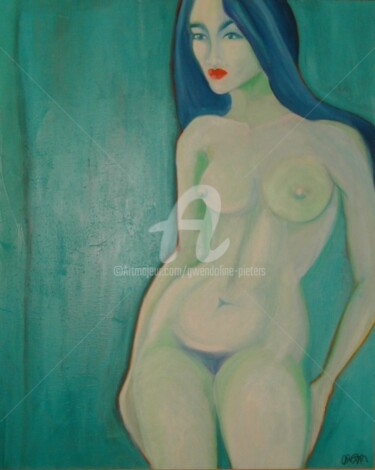 Peinture intitulée "Période bleue ...?" par Gwendoline Pieters, Œuvre d'art originale, Huile