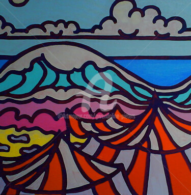 Peinture intitulée "Surf trip" par Gwendoline Pieters, Œuvre d'art originale, Huile