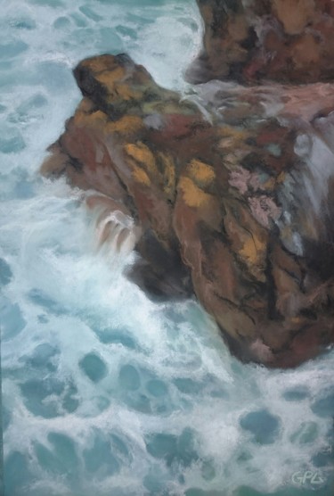 St-Malo, Grande Marée Peinture intitulée "St-Malo, Grande Mar…" par Gwenn Pinault, Œuvre d'art originale, Pastel