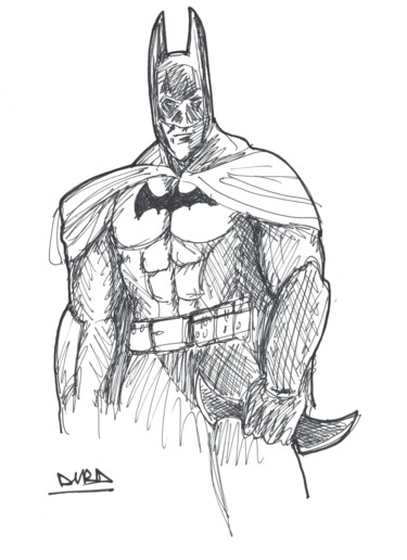 Drawing titled "batman.jpg" by Gwenn Trémaudan, Original Artwork, Ballpoint pen