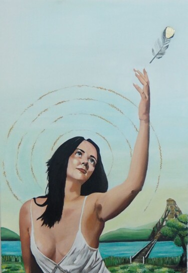 Schilderij getiteld "L'envol" door Gwladys Dauly, Origineel Kunstwerk, Olie