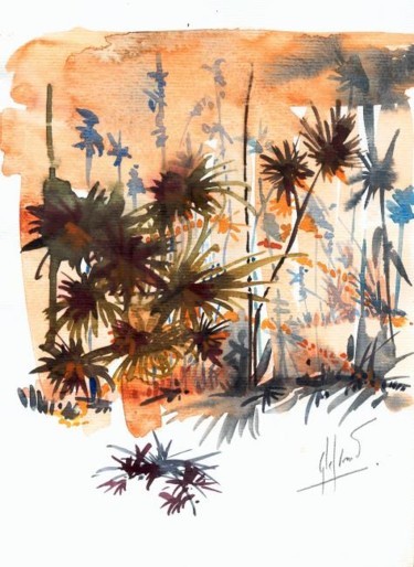 Peinture intitulée "Fleurs - 21" par Gérald  Wandrille Le Grand, Œuvre d'art originale