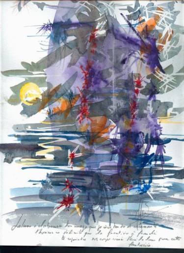 Peinture intitulée "Fleurs - 30   'lett…" par Gérald  Wandrille Le Grand, Œuvre d'art originale