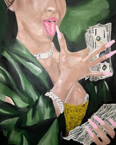 Painting titled "Money talks" by Gxminii, Original Artwork, Acrylic