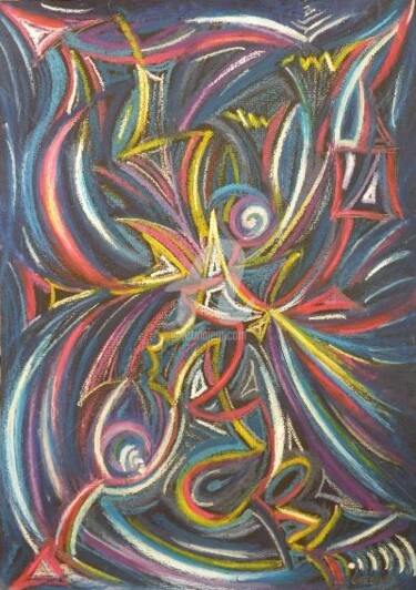 Painting titled "Tune explosion" by Dr István Gyebnár, Original Artwork, Oil