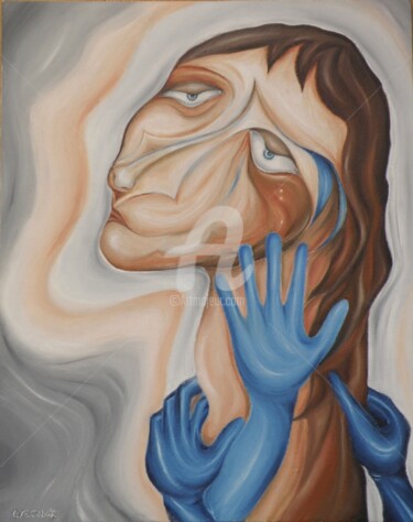 Painting titled "Dreamer" by Dr István Gyebnár, Original Artwork, Oil