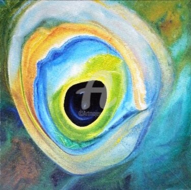 Painting titled "Black Hole 2." by Dr István Gyebnár, Original Artwork
