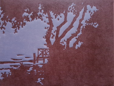 Printmaking titled "Gravure paysage Mon…" by György Acs, Original Artwork, Linocuts