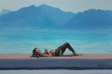 제목이 "Femme couchée bord…"인 미술작품 György Acs로, 원작, 아크릴