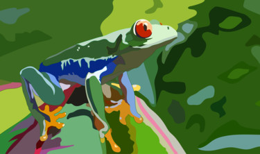 Arts numériques intitulée "Frog" par Mogyorogyozo, Œuvre d'art originale, Peinture numérique