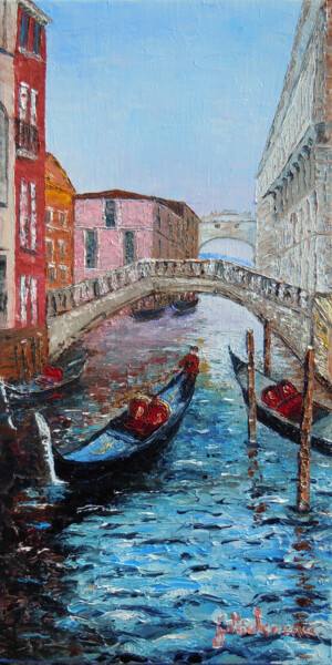 Картина под названием "Pont des soupirs G.…" - Gyslaine Pachet Micheneau, Подлинное произведение искусства, Масло Установлен…