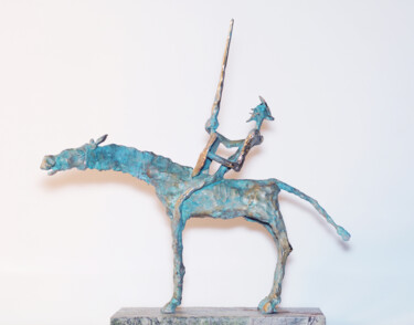 Escultura titulada "Don Quichotte" por Gyunay Aliev, Obra de arte original, Bronce