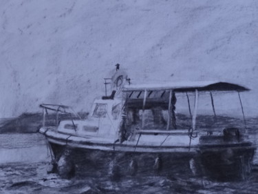 Dessin intitulée "bateau" par Gzad, Œuvre d'art originale, Fusain