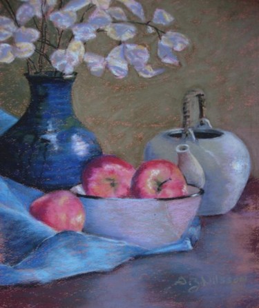 Painting titled "Red Apples" by Gloria Nilsson, Original Art, 