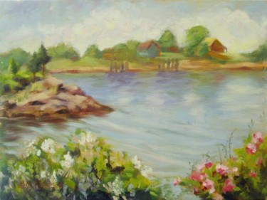 Painting titled "Leete's Island" by Gloria Nilsson, Original Art, Oil