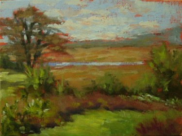 Painting titled "Marsh View, Lords C…" by Gloria Nilsson, Original Art, Oil