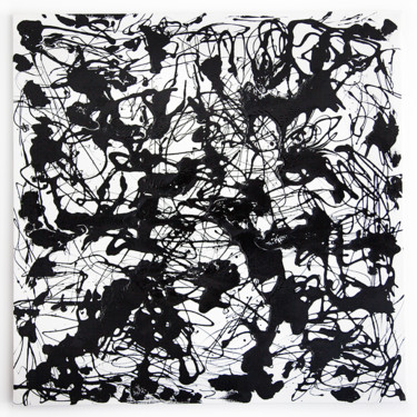 Peinture intitulée "Flash - Noir et Bla…" par Hervé Bichet, Œuvre d'art originale, Huile