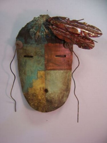 Painting titled "Pueblo Inspired Mask" by H. Cordova, Original Artwork