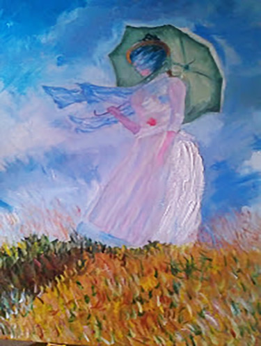 Картина под названием "Embrella" - Houria, Подлинное произведение искусства, Масло