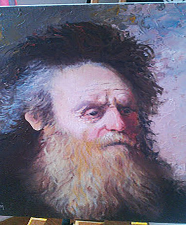 Peinture intitulée "Portrait of an Old…" par Houria, Œuvre d'art originale, Huile