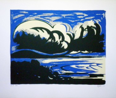 Bucht EA 7/8 Printmaking titled "Bucht EA 7/8" by Hannes Hofstetter, Original Art, Screenprinting