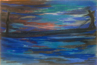 πάντα ῥεῖ („Alles fließt“) Peinture intitulée "πάντα ῥεῖ („Alles…" par Hannes Hofstetter, Œuvre d'art originale, Pastel