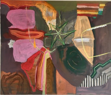 Malerei mit dem Titel "Swag" von Hilary Maslon, Original-Kunstwerk, Öl