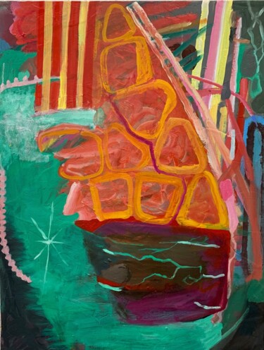 Pittura intitolato "navigating the dark…" da Hilary Maslon, Opera d'arte originale, Acrilico