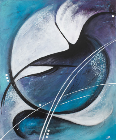 Painting titled "La goutte d'eau" by Helena Monniello, Original Artwork, Acrylic Mounted on Wood Stretcher frame