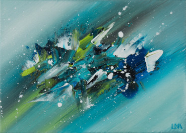Painting titled "Perce neige" by Helena Monniello, Original Artwork, Acrylic Mounted on Wood Stretcher frame