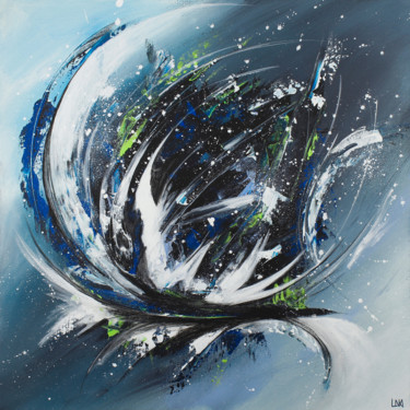 Painting titled "Eclosion" by Helena Monniello, Original Artwork, Acrylic Mounted on Wood Stretcher frame