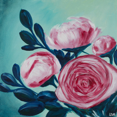 Peinture intitulée "La vie en rose" par Helena Monniello, Œuvre d'art originale, Acrylique Monté sur Châssis en bois