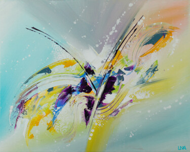 Painting titled "La croisée des chem…" by Helena Monniello, Original Artwork, Acrylic Mounted on Wood Stretcher frame