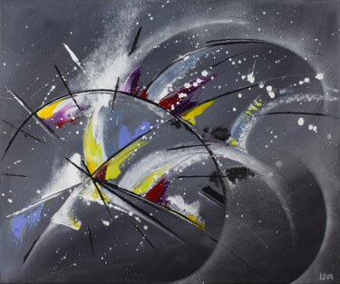 Painting titled "In time" by Helena Monniello, Original Artwork, Acrylic Mounted on Wood Stretcher frame